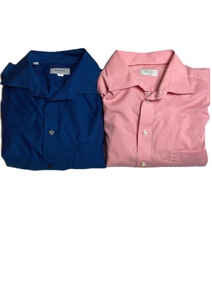 Eton Button Up Shirt Bundle Mens 2XL  46 18 Classic Fit Micro Graph Dots 2XL