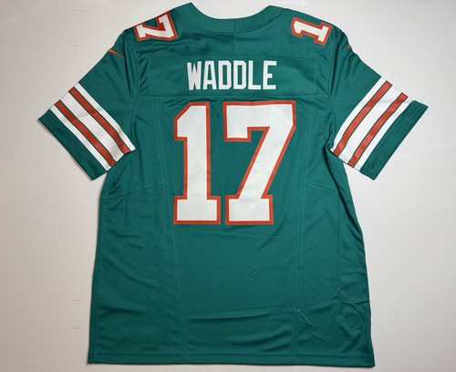 Large Jaylen Waddle #17 Vapor FUSE Jersey Aqua Throwback Dolphins Authentic - Bild 6 von 9