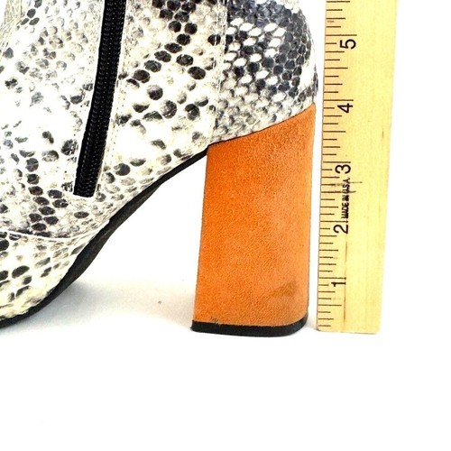Shelly's London Snake Print Leather Chunky Block Heel Boots Spain EU 38 US 7.5 - Picture 5 of 8