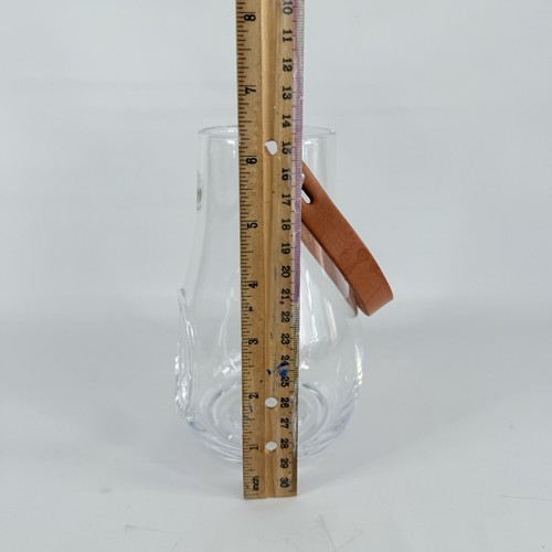 Holmegaard Windlicht Kerzenhalter aus mundgeblasenem Glas mit Lederband - Bild 9 von 10