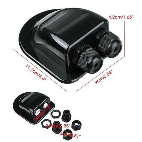 Black Cable Sealing Box Boat Camper Caravans Motorhome Multipurpose Oval RV - Picture 7 of 7