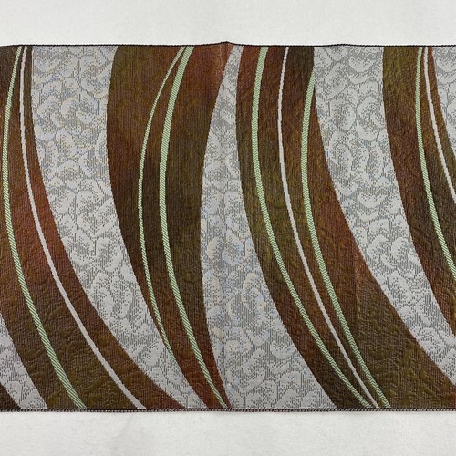 Nagoya Obi 8-sun Matsuba Tailored Geometric Pattern Silk - Picture 3 of 5