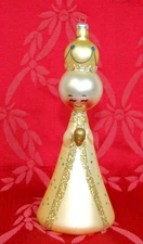 Vintage De Carlini Wise Man Hand Decorated Gold Christmas Ornament Italy