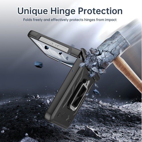 Funda Protectora Samsung Galaxy Z Flip 7 Ultra Afilada Armadura, Anillo Ventana Deslizante - Imagen 10 de 22