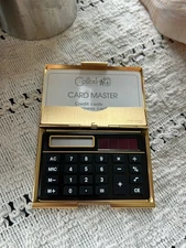 Vintage Colibri Calculator & Business Card & Credit Card Gold Case