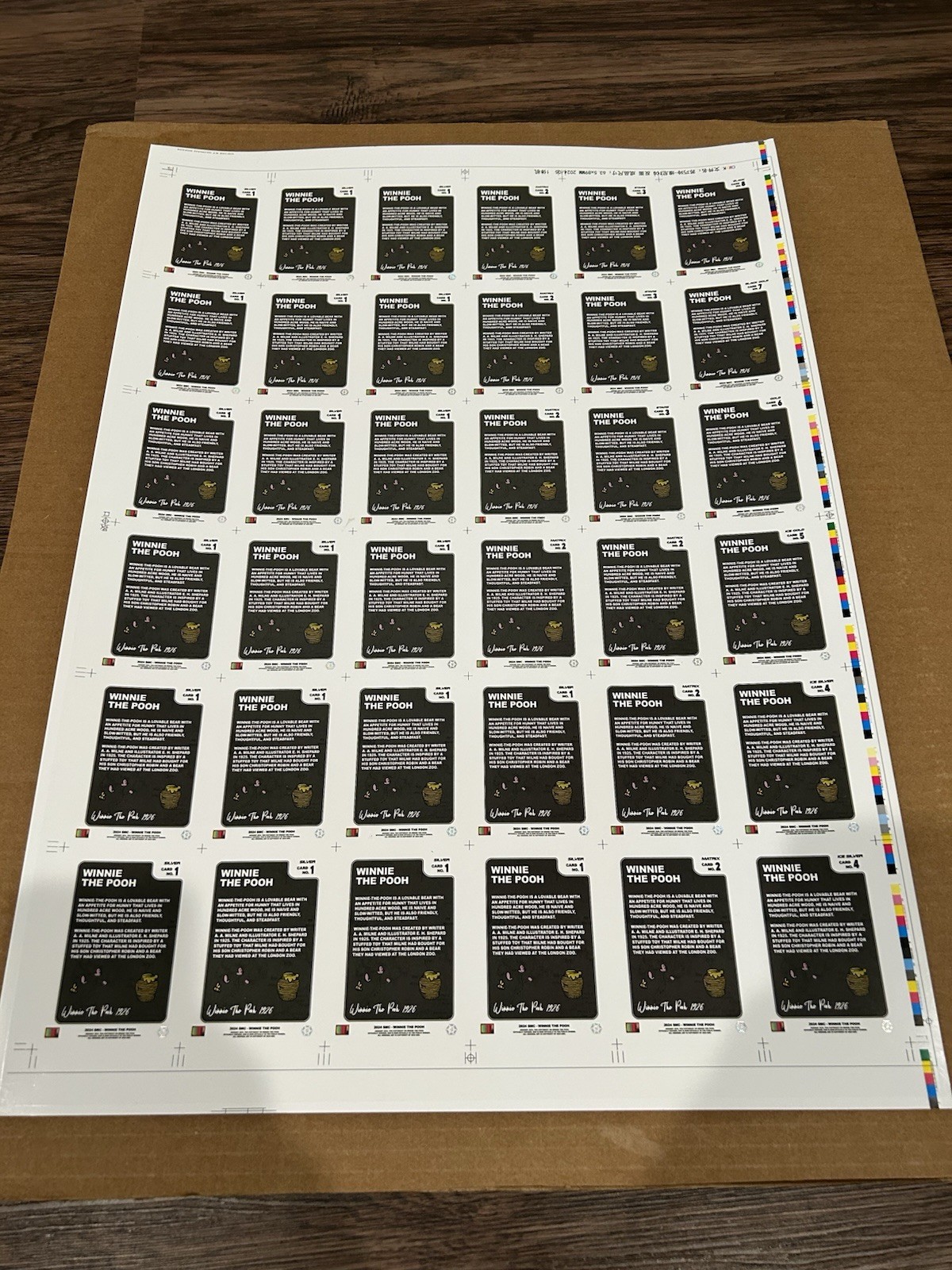 Saturday Morning Cards SMC Uncut Sheet Lot Of 6!!! Pooh, Steamboat, Comic Con +