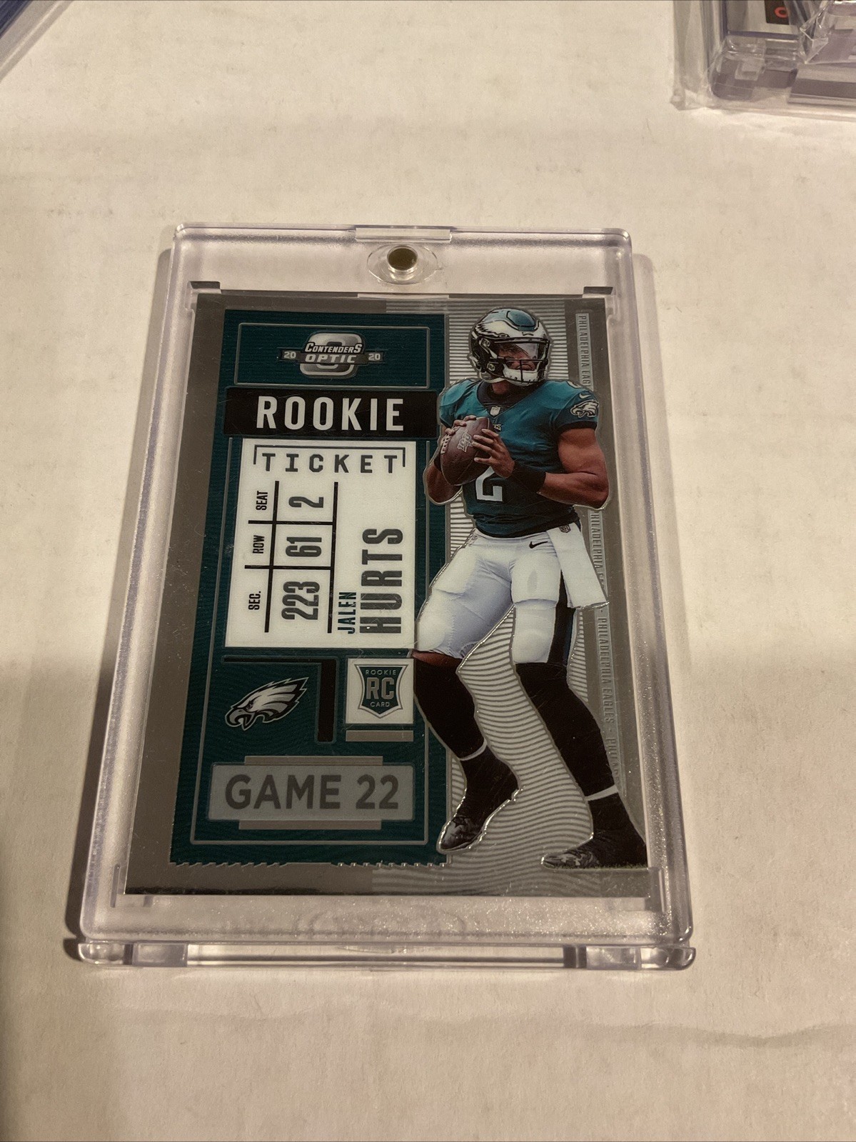 2020 Panini Contenders Optic Jalen Hurts Rookie Ticket #77 Philadelphia Eagles