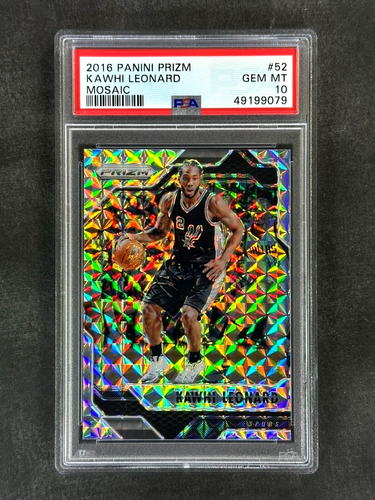 2016-17 Panini Prizm #52 Kawhi Leonard Mosaic Prizm Spurs PSA 10 Gem Mint