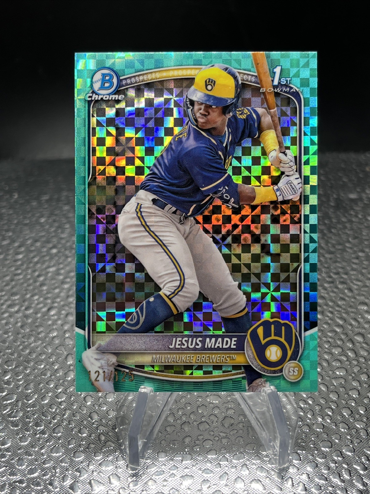 2025 Bowman Jesus Made 1st Bowman Chrome Prospect Aqua MOJO Refractor /125
