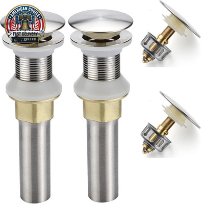 Bathroom Sink Drain,2 Pack Drain Stopper Bathroom Sink without Overflow,Pop up D