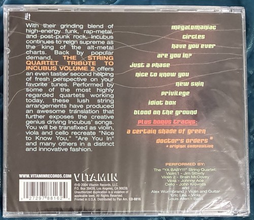 The String Quartet Tribute to Incubus, Vol. 2: New Skin by Various (CD, 2004) - Bild 2 von 2