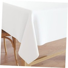 Homes Solid Color Cotton Canvas Tablecloth - 60 x 120 inches Table Cloth White