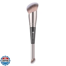 TEOYALL Dual-Ended Foundation Under Eye Concealer Brush, Curved Angled Contou