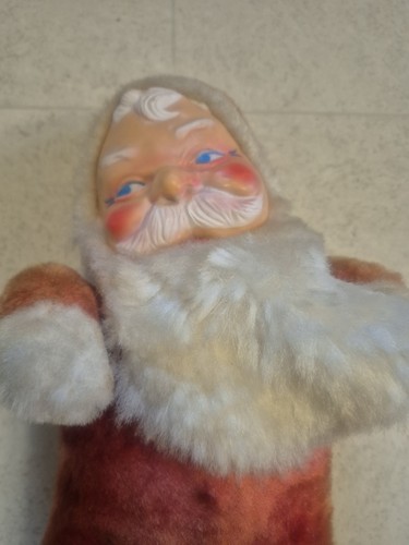 Peluche pupazzo Babbo Natale vintage Genie Toys faccia di gomma anni 60 Giappone Natale - Foto 2 di 9