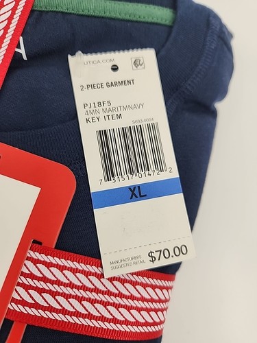 Nautica Pyjama Set Herren XL Navy Rot 2-teilig Crew T-Shirt & Hose Nachtwäsche - Bild 5 von 11