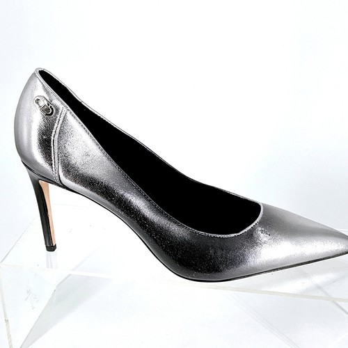 Dee Ocleppo Size 8.5 Silver Black Ombre Leather Pointed Stiletto Pumps NEW $325