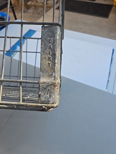 Cesta de cajón de leche Raskas de alambre de metal vintage - Imagen 4 de 7