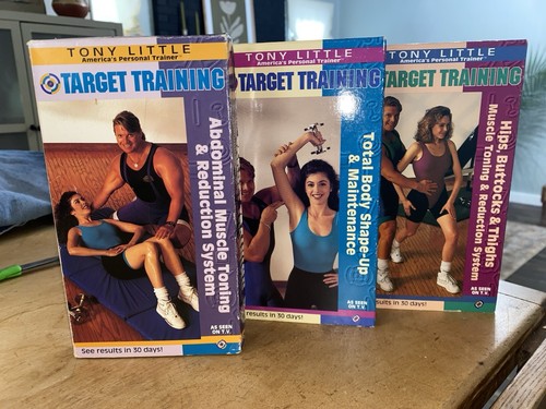 Rare Tony Little Target Training VHS Tape Lot Bundle OOP HTF Workout Videos Vtg