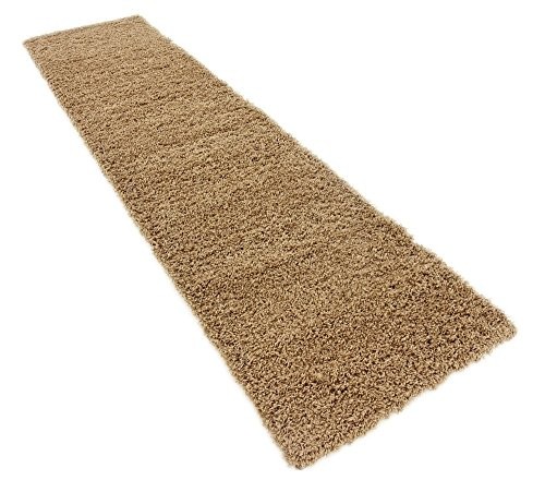 Sandy Brown 2x7 Rectangular Shag Rug Cozy Plush Solid Color for Home Decor - Picture 3 of 14