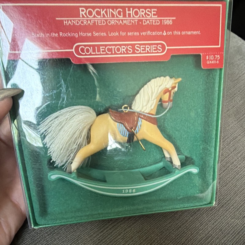 Hallmark Rocking Horse Handcrafted Hanging Ornament Collector’s Series 1986