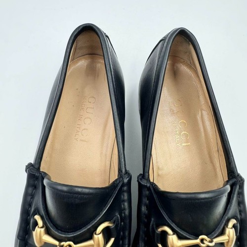 Gucci Bit Loafers Shoes Size EU 34.5 US 4.5 Black Genuine Leather Women - Picture 7 of 15