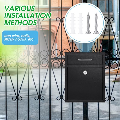 Locking Mailbox with Key for Outdoor 10 x 7 x 3 Inches Small Wall Mount Box w... - Picture 5 of 7