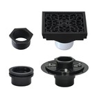 Kingston Brass BSFK9771 Watercourse 3-15/16" Square Shower Drain - Black