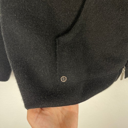 Manrico 100 % Kaschmir Herren Medium schwarz beige Hoodie Reißverschluss Jacke altes Geld - Bild 6 von 11