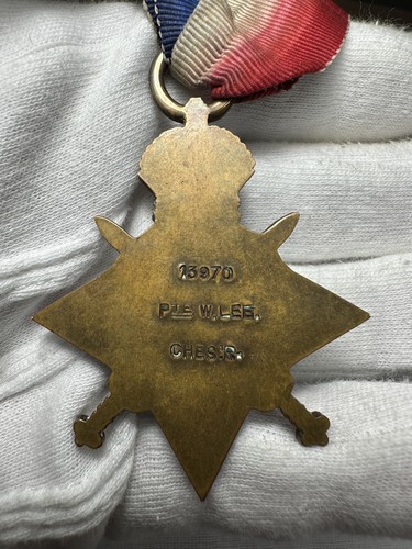 UK WW1 1914-1915 PTE W. Lee with service number 13970 Medal - Picture 2 of 6