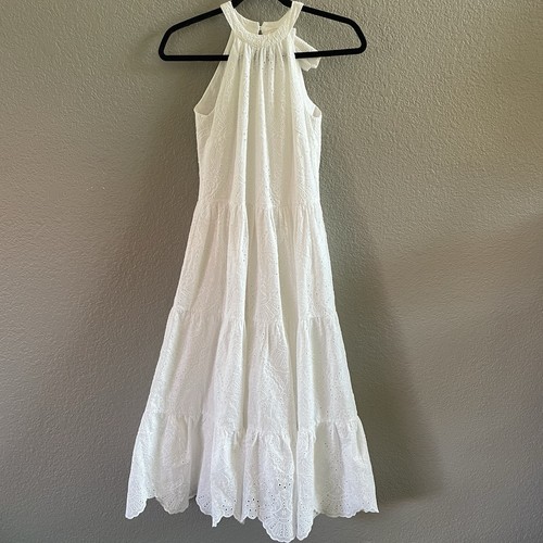 MARLO Dress Girls 11-12 White maxi Eyelet Back Bow Flower Girl Photo Shoot - Picture 2 of 12