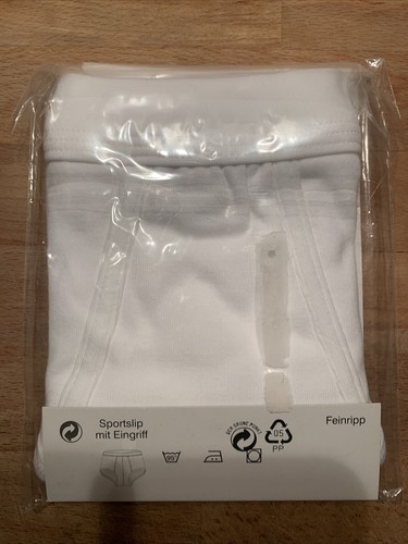 E.B. Company Pure Classic Fine Rib Fly Sports Brief White L / 54 ***NEW*** - Picture 2 of 4