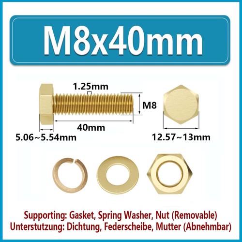 Tornillos hexagonales de latón M3 ~ M16 con tuercas y arandelas y pernos completamente roscados - Imagen 48 de 97