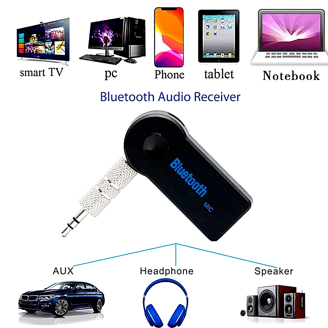 2 Auxiliar Transmisor Receptor Bluetooth 3,5mm inalámbrico Para Coche TV  Phone