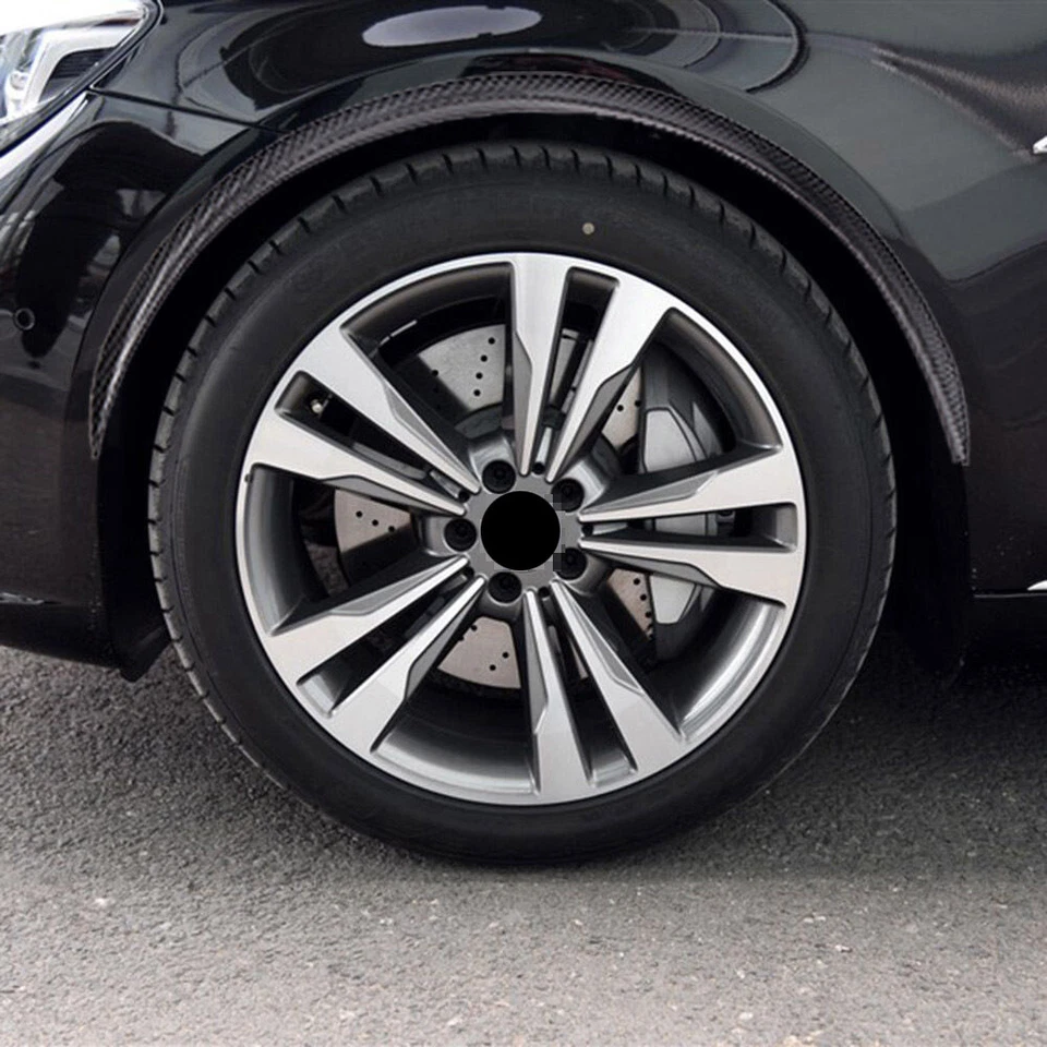 4Pcs 28.7" Car Wheel Eyebrow Arch Carbon Fiber Protector Trim Lips Fender Flares — 第 4/4 张图片