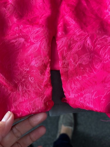 vintage 80s Pink Dress Size 10 Polyester Shoulder Pads Retro Boston Maid Fashion - Picture 7 of 8