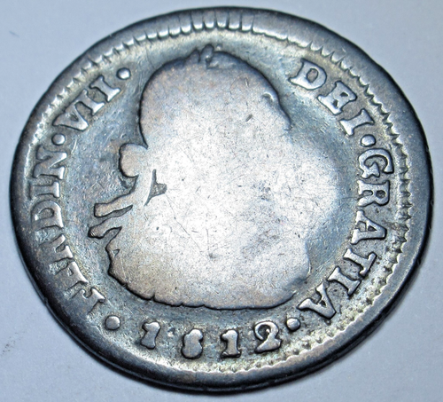 1812/1 Overdate Santiago Chile Spanish Silver 1 Reales Colonial Mint Error Coin