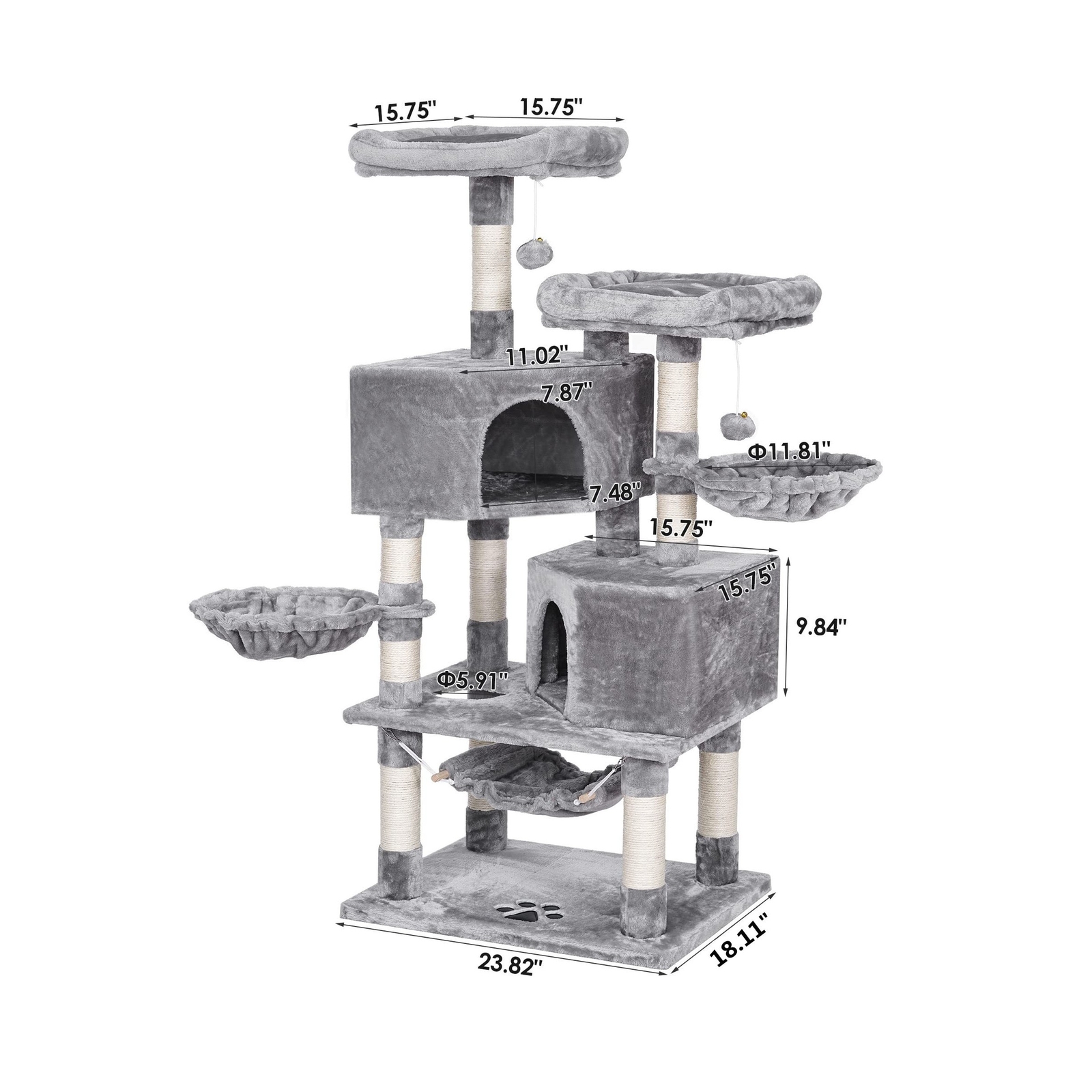 BEWISHOME MultiLevel Cat Tree for Indoor Cats Large Cat Tower Cat