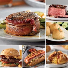Omaha Steaks Deluxe Gift Package (4 Bacon-Wrapped Filet Mignons, 4 Steak Burgers