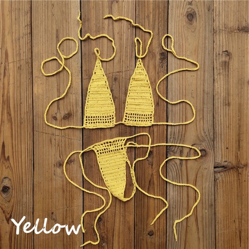 Hand Crochet Micro Swimwear Women Romance Sexy Mini Bikini Set Sunbathing Cotton - Picture 8 of 28