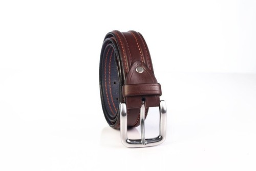 Cinturón de cuero Troy para hombre - Hecho a mano y cosido a mano Cuero de grano completo premium - Imagen 2 de 4
