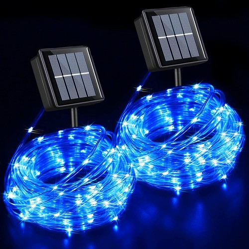 2PACK Waterproof LED Solar Powered Rope Fairy Garden Lights String Strip Outdoor - Picture 16 of 17