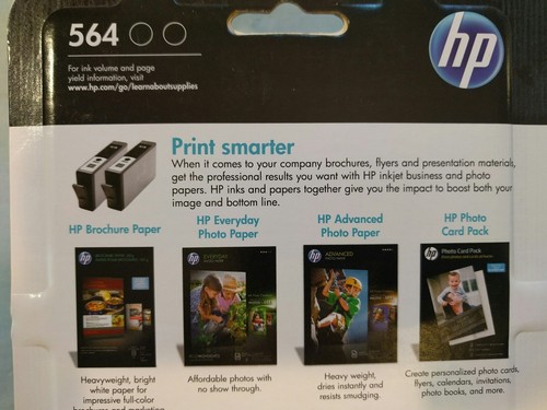 HP 564 Ink cartridges Twin Pack Ink New Black Sealed HP564 - Picture 6 of 11
