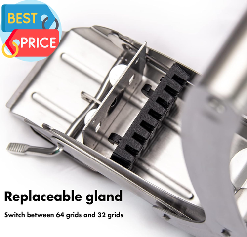 Taglierina per friggere francese, tagliapatate in acciaio inox, affettatrice per patate, include 2 lame - Foto 6 di 12