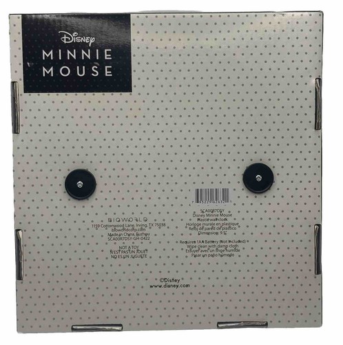 Disney Minnie Mouse 9" Wanduhr - rot & schwarz, Büro Wohnkultur, schneller Versand. - Bild 3 von 4