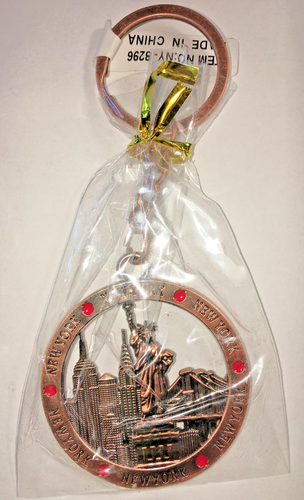 Nueva York Nueva York Horizonte Estatua de la Libertad Llavero Llavero Dije Etiqueta FOB - Imagen 5 de 5