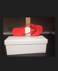 Mens Orlebar 11 Taille Flops Brown Couleur Rouge Uk ww5qUFr