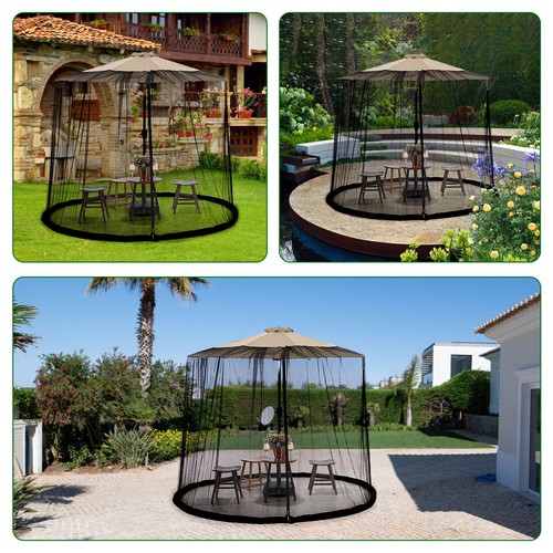 Outdoor Patio Mosquito Netting Bug Insect for 7-12ft Patio Umbrella Protect - Picture 13 of 19