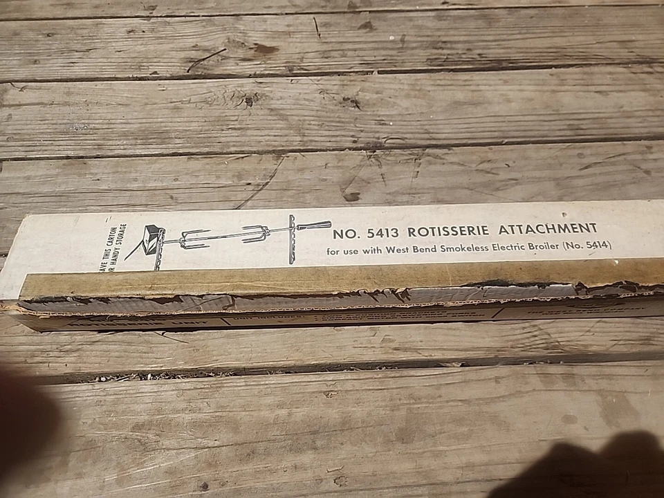 West Bend 5413 Electric Broiler Rotisserie accessory for Smokeless Broiler 5414 Foto 4 de 4