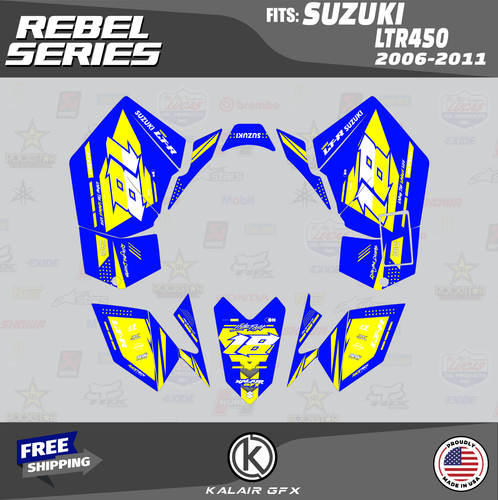 Graphics Kit for SUZUKI LTR450 (2006-2011) Rebel Series - Yellow Shift (16 MIL) - Picture 3 of 5