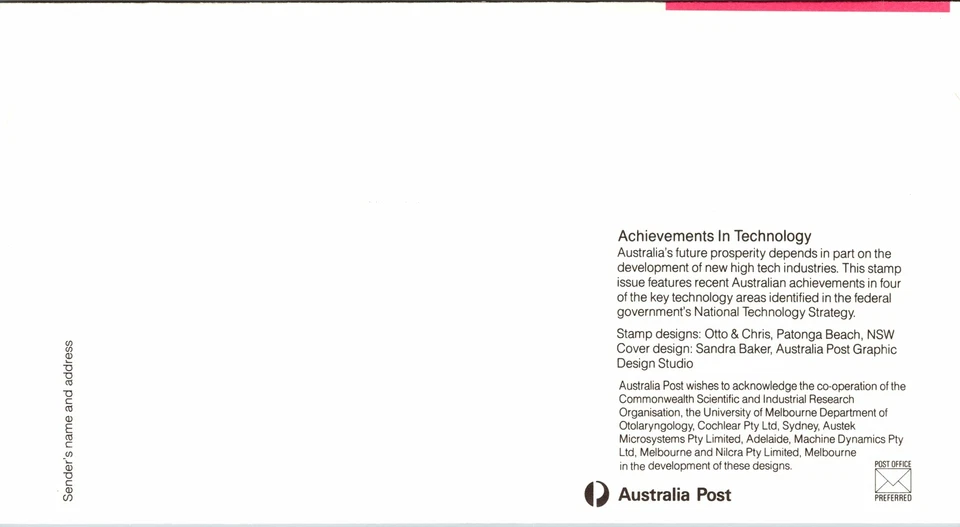 Australia 1987 FDC - Achievements in Technology - F13335 - Image 2 of 2